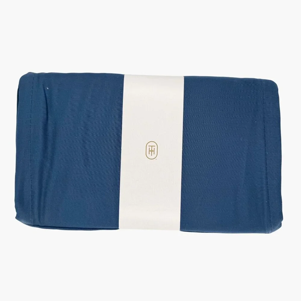 NEW 6pc 800 Thread Count Hotel Sateen Solid Sheet Set - Threshold Graphite Blue
